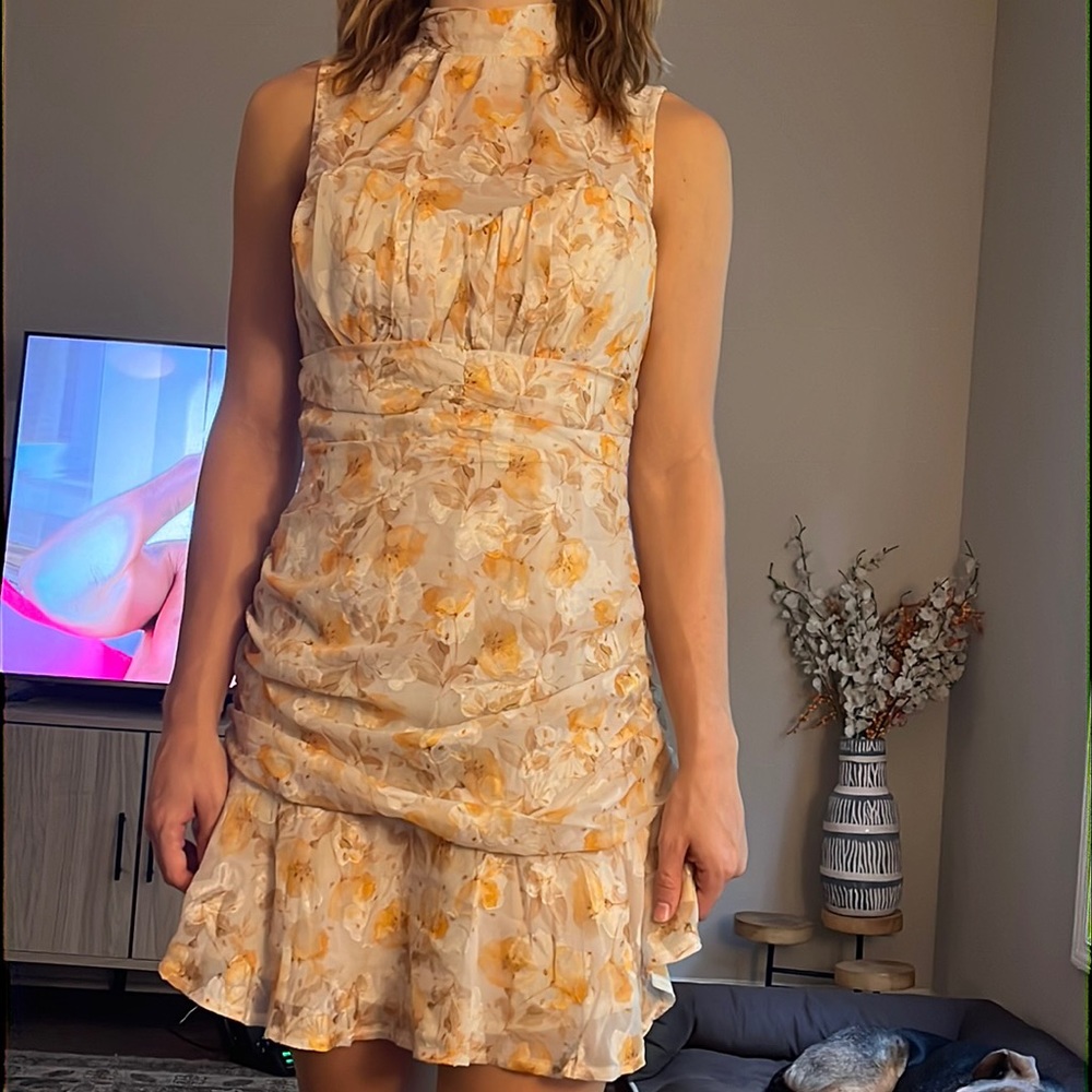 Floral White and Yellow dress Summer Dress